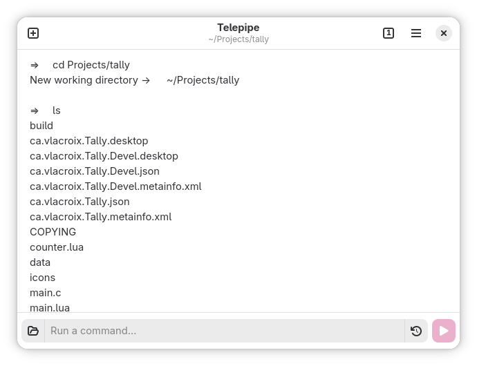 Telepipe screenshot