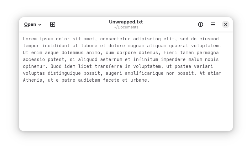Screenshot of GNOME Text Editor with some lorem ipsum text